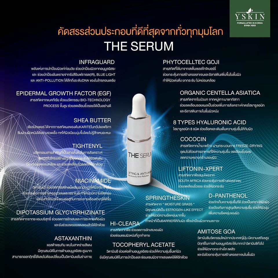 YSKIN THE​SERUM อาหาร​ผิวและ​สเต็มเซลล์​สูตร​เข้มข้น​พิเศษ​
