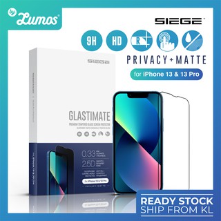 Siege Glastimate ฟิล์มกระจกนิรภัยกันรอยหน้าจอ เนื้อแมตต์ 2.5D สําหรับ Apple iPhone 13 13 Pro