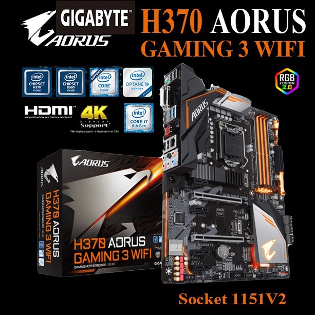 Mainboard INTEL GIGABYTE H370 AORUS GAMING 3 WiFi (Socket 1151V2) มือสอง พร้อมส่ง แพ็คดีมาก!!!