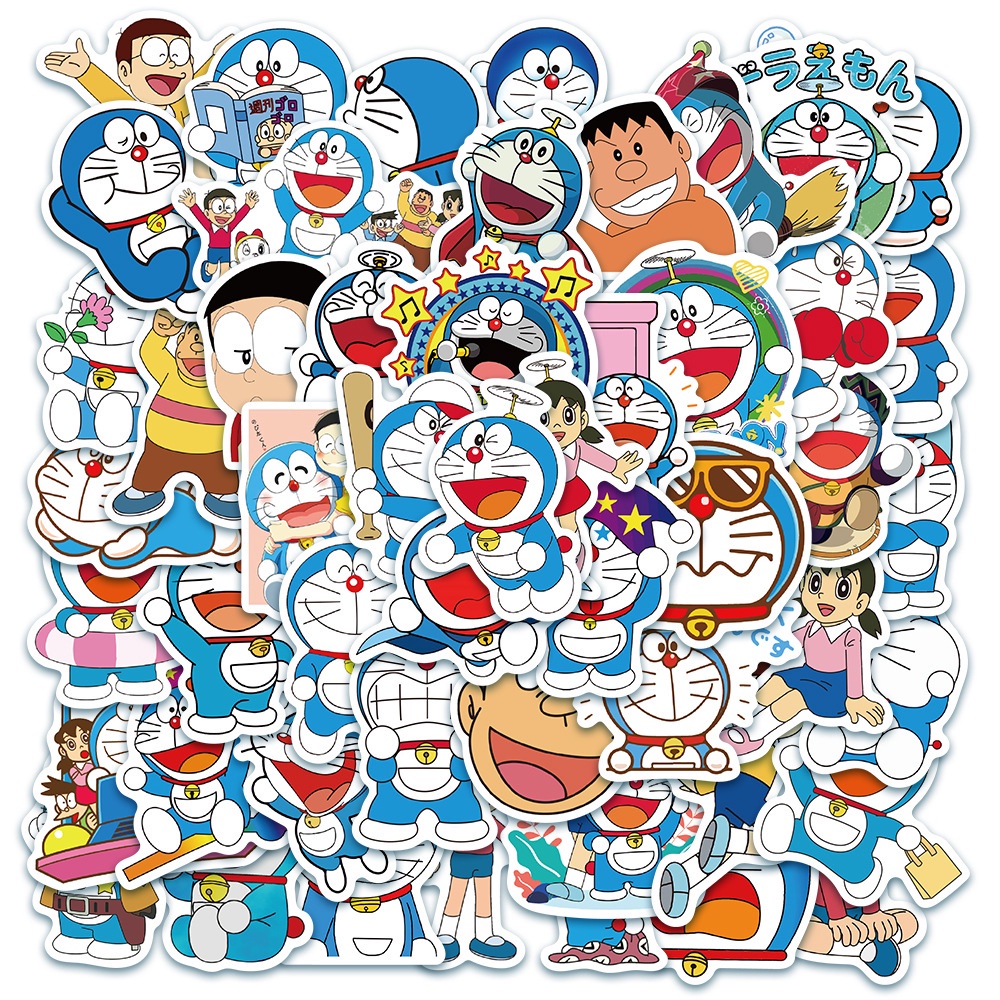 【Doraemon 】สติกเกอร์ ลายโดราเอมอน สําหรับตกแต่งแท็บเล็ต โทรศัพท์มือถือ Ipad คอมพิวเตอร์ กระเป๋าเดินทาง 50 ชิ้น