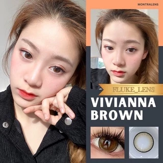 คอนแทคเลนส์(ตาโต) รุ่น Vivianna 💧อมน้ำ55% เลนส์กรองแสง นำเข้าจากเกาหลี 🇰🇷 Montra คอนแทคเลนส์ สีน้ำตาล สีเทา