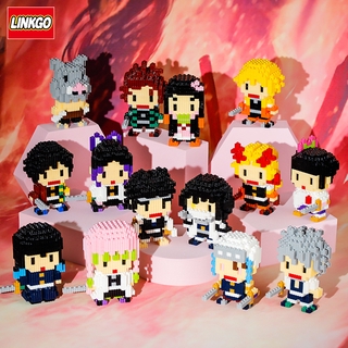 LinkGo Demon Slayer Kimetsu No Yaiba Anime Model Decoration Assembled Building Blocks Childrens Toys