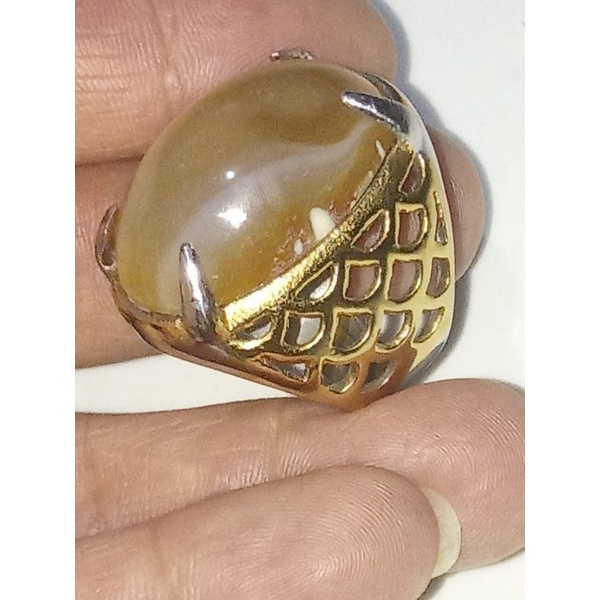 หินธรรมชาติ motif jenjung องศา 27.6x19.8x10.3mm แหวนจัมโบ้ไทเทเนียม super size 8 Rp. 25,000