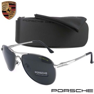 Polarized แว่นกันแดด แฟชั่น รุ่น PORSCHE UV 8722 C-2 สีเทา เลนส์โพลาไรซ์ ขาสปริง สแตนเลส สตีล แว่นตา Sunglasses