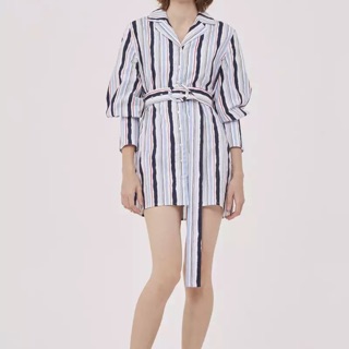 NEW STRIPE DRESS POLO WITH BELT