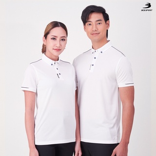 BCS SPORT เสื้อคอโปโลแขนสั้น ACTIVE POLO สีขาว (มีไซส์ SS-8L) รหัส P005 เนื้อผ้า COOLISM