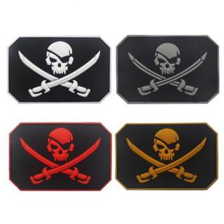 jolly roger flag แผ่นป้ายธงโจรสลัด pvc สําหรับเย็บปักตกแต่งเสื้อผ้า