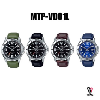 นาฬิกาผู้ชาย CASIO รุ่น MTP-VD01L สายหนังแท้