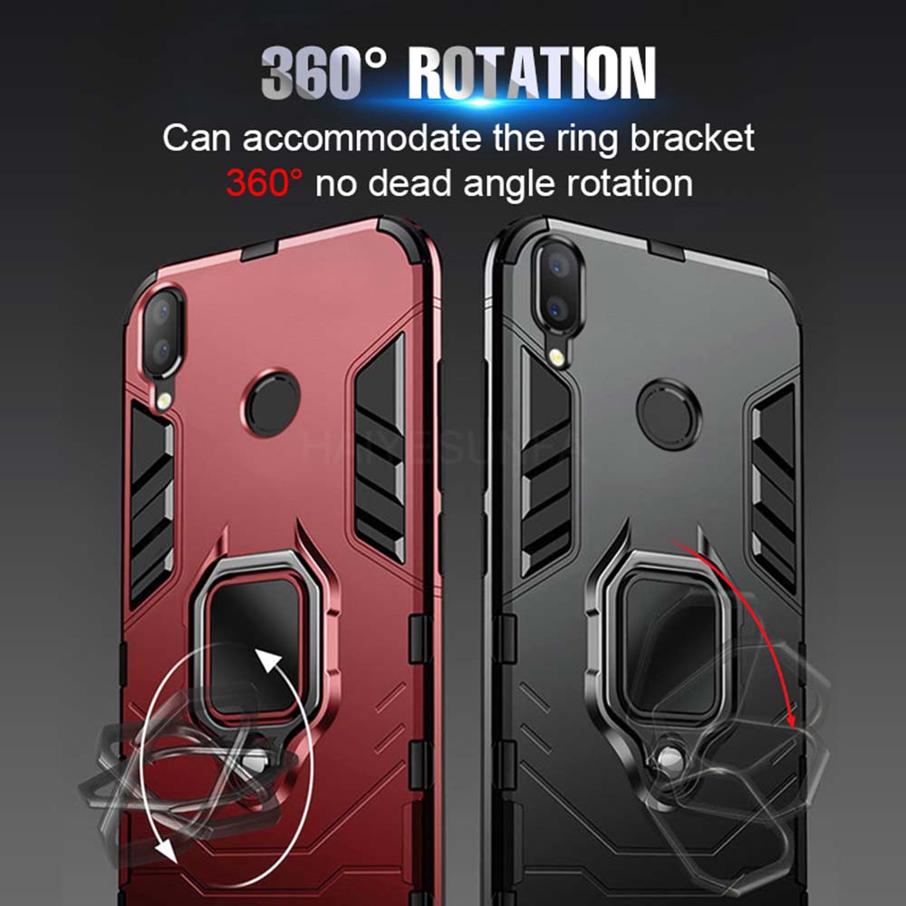 เคสมือถือ กันกระแทก แบบเกราะไฮบริด พร้อมแหวนยึด สําหรับวีโว่ 1901 1902 1903 1904 1906 1907 1909 1915 1919 1920 1935/ Vivo 1811 1812 1816 1819 1820 - รูปที่ 2