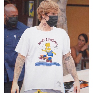 เสื้อยืดแขนสั้น พิมพ์ลาย FEAR OF GOD Simpson สไตล์วินเทจ แฟชั่นฤดูร้อน สําหรับผู้ชาย และผู้หญิง