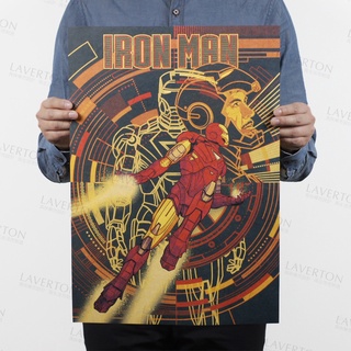 Iron Man J / Movie โปสเตอร์กระดาษคราฟท์สําหรับติดตกแต่งผนังบ้าน 51X36ซม.