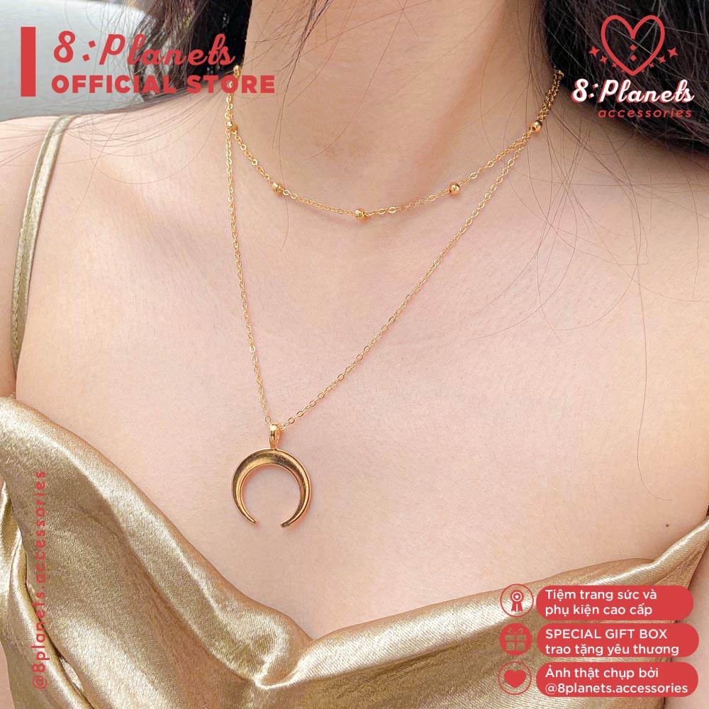 8 Planets Boho Beach Crescent สร้อยคอคู่