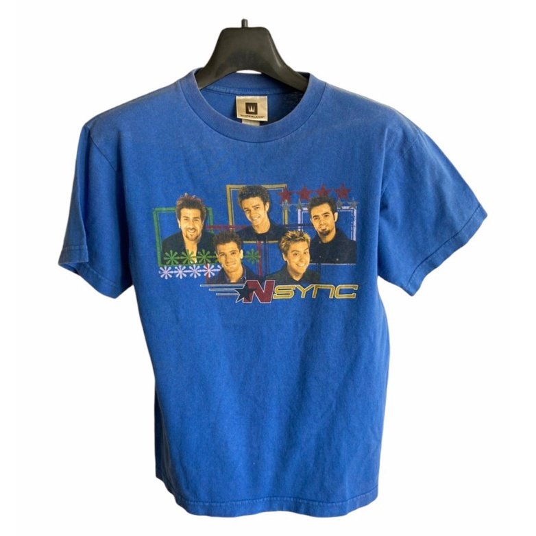 เสื้อวง NSYNC วินเทจ อเมริกันบอยแบนด์Spell-Out 2000ป้าย Winterland หายาก*ส่งฟรีมีปลายทาง* สีน้ำเงินน