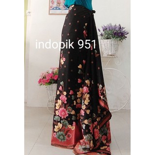 indopik 951สีดำลายดอกไม้สีส้ม