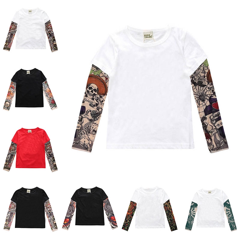 MANVIN BABY เสื้อยืดลําลองสําหรับเด็กผู้ชายแขนยาวพิมพ์ลายสไตล์ฮิปฮอป