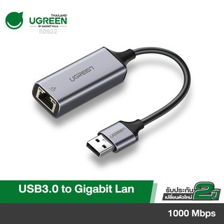 UGREEN อะแดปเตอร์ USB 3.0 to Gigabit Lan Gigabit Network Adapter, USB 3.0 to RJ45 Ethernet Lan รุ่น 50922