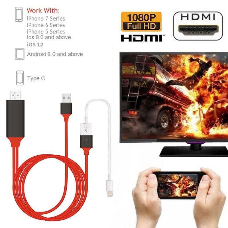 สาย HDMI ใช้ได้กับ iphone / Micro / Type-C to HDMI 3IN1 1080P USB Video Adapter For i Phone Huawei S