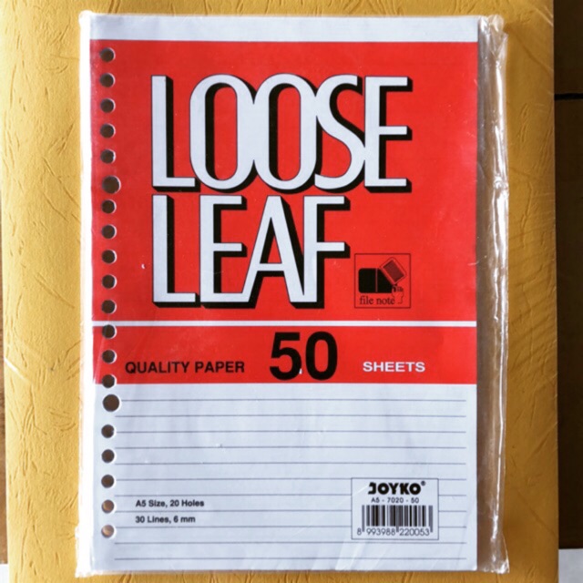 Binder Paper / Loose Leaf A5 50 Lines / Joyko A5 File Paper บรรจุ 50 แผ่น