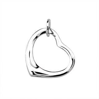 Silver thai Curvy Heart Shaped Sliver Pendan tจี้เงินรูปหัวใจโค้งเงินแท้925