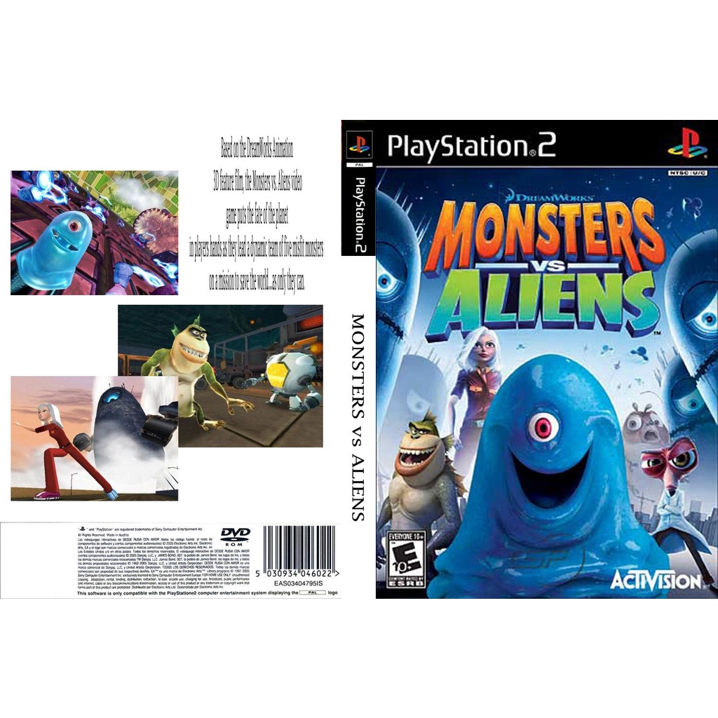 แผ่นเกมส์ PS2 DreamWorks Monstruos vs Aliens   คุณภาพ ส่งไว (DVD)