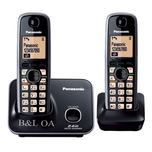 Panasonic Cordless Phone KX-TG3712BXB 2 เครื่อง (Black)