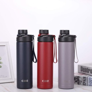 กระติกน้ำเก็บความเย็น Cille Vacuum Bottle ขนาด 670ml ขวดน้ำออกกำลังกายสแตนเลสอย่างดี