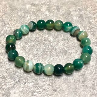 กำไลหินอาเกตเขียว 8มิล Green Agate หินแท้ 100% กำไลหินนำโชค