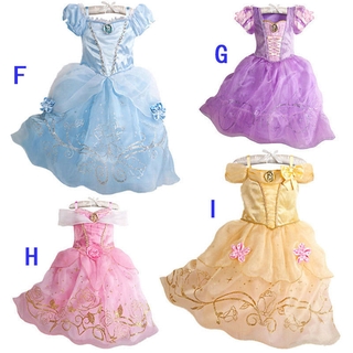 เครื่องแต่งกายเจ้าหญิง Belle Cinderella Aurora Rapunze สําหรับเด็ก