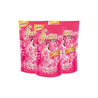 ไฟน์ไลน์ น้ำยาปรับผ้านุ่ม สีชมพู 600 มล. x 3 ถุง Fineline fabric softener pink 600ml x 3 bags