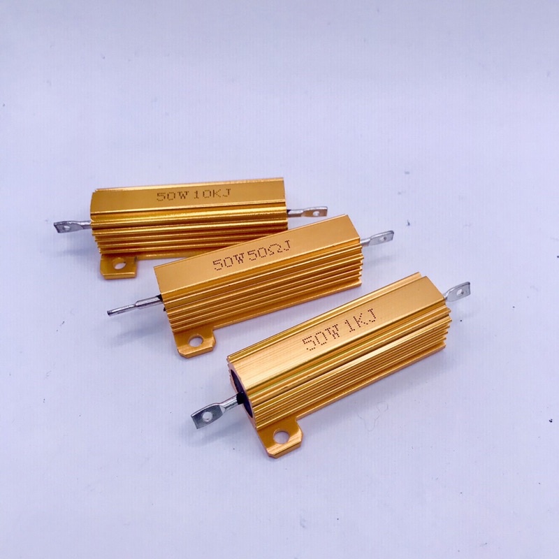 Rซิงค์ ตัวต้านทานอลูมิเนียม 50W- 1k 2k 3k 10k 20k 47k 50k -1E 1.5E 2E 4E 6E 8E 10E 15E 20E 22E 25E 3