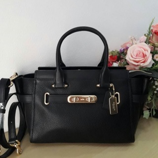 Coach87295 Swagger 27 in Pebble Leather  สีดำ Black  ขนาด 10.75" (L) x 7.75" (H) x 5.75" (W)