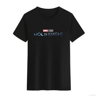 เสื้อยืดสีขาวเสื้อยืดคอกลม พิมพ์ลาย Marvel Cinematic Moon Knight สีดํา สีขาว สําหรับผู้ชาย และผู้หญิงS-5XL