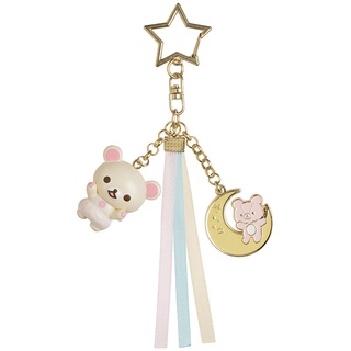 พวงกุญแจ Rilakkuma Fluffy Angel Collection มีห่วงคล้องรูปดาว แบบ Korilakkuma ขนาด 3 x 2.8 x 1.5 ซม.