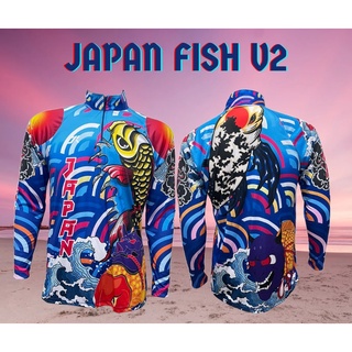 JK Thailand เสื้อตกปลา JAPAN FISH V2 ป้องกันรังสี UV 80% แห้งเร็ว