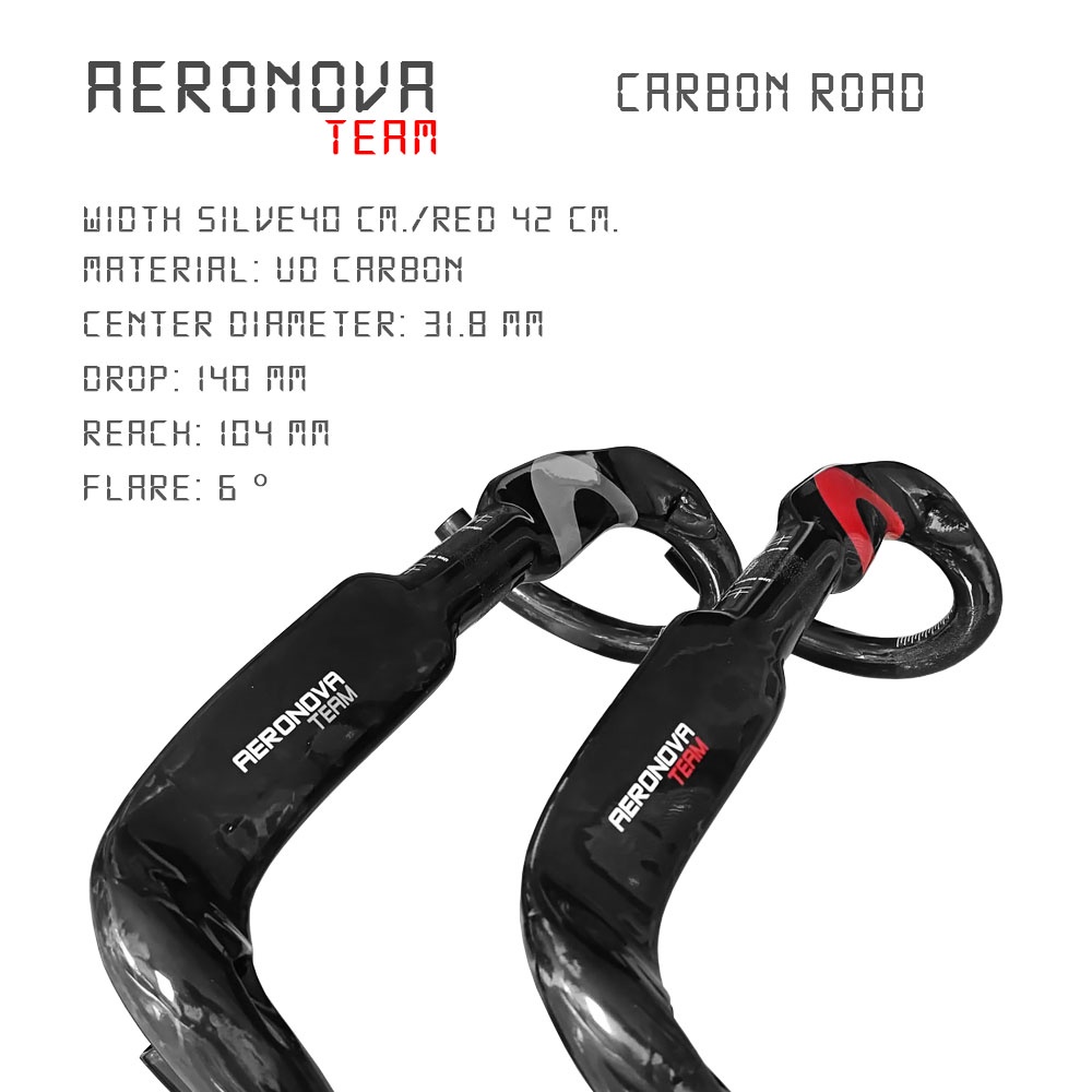 แฮนด์คาร์บอนจักรยานเสือหมอบ Aeronova Team Ø 31.8 mm.width 40/42 cm.น้ำหนักเบา