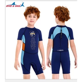 ชุดว่ายน้ำเด็ก ผู้ชาย เก็บอุณหภูมิ (ฟรีหมวก) Swimsuite กันหนาวกันแดด 2.5mm💦MMLanLa🚚ส่งในไทยพร้อมส่ง