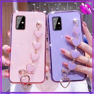 Electroplating Love Bracelet กรณี Samsung A51 4G A71 4G A20S Samsung A50 A70 soft case phone cover เคสโทรศัพท์มือถือ ชนิดซิลิโคน สำหรับ เคสโทรศัพท์แบบเคลือบด้วยไฟฟ้า