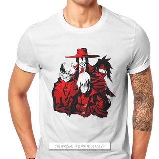 GILDAN 【Chic Tops】เสื้อยืดคอกลม ผ้าฝ้าย 100% พิมพ์ลายอนิเมะ Trigun Vash The Stampede Meryl Stryfe Thompson สีแดง สําหรับ