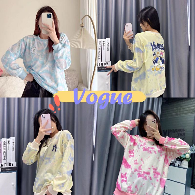 Vogue​🌟​พร้อมส่ง​🌟​เสื้อสเวตเตอร์​แขน​ยาว​คอกลม​ลายมัดย้อมน่ารักมาก เสื้อกันหนาว (DX-SW-6278)​ -N 03