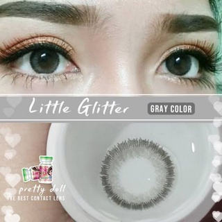 คอนแทคเลนส์ รุ่น little Glitter ยี่ห้อ Pretty doll มีสีเทา ตาล สายตาปกติ