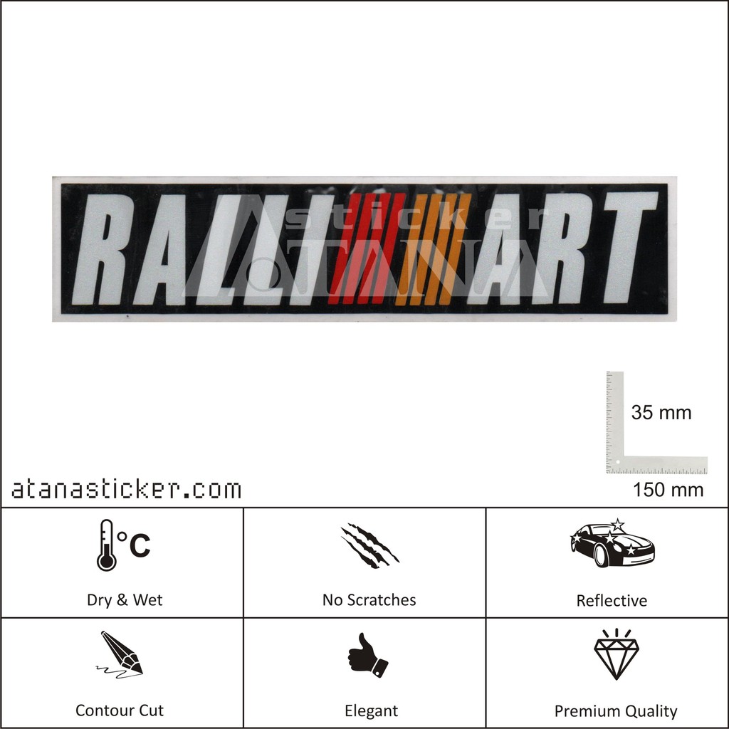 สติ๊กเกอร์ตัดโลโก้ Ralliart 150mm x 35mm