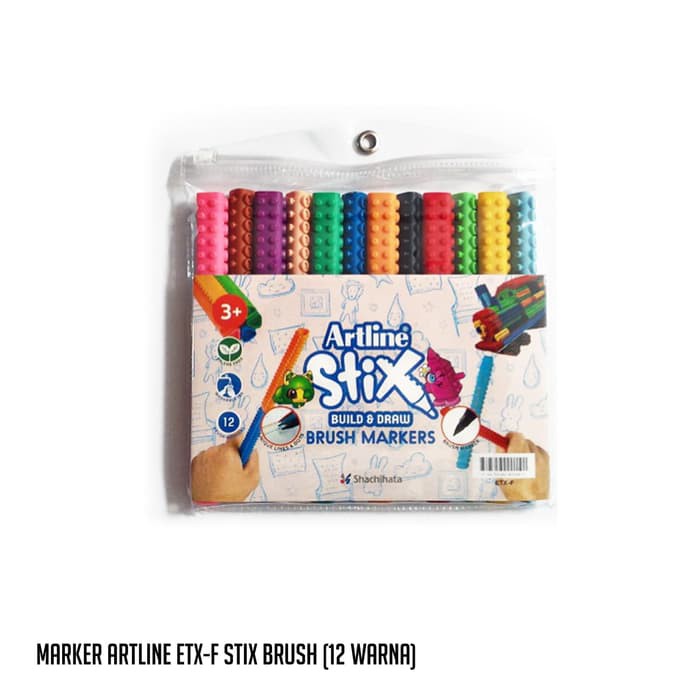 เครื่องหมายพู่กัน Artline Stix เนื้อหา 12 / เครื่องหมายเด็ก Artline / เครื่องหมาย Artline เนื้อหา 12