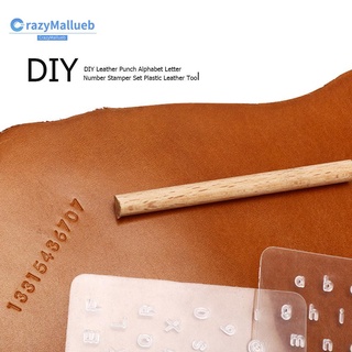 Crazymallueb Diy ชุดเครื่องมือพลาสติกสําหรับเจาะหนังตัวอักษรตัวเลข