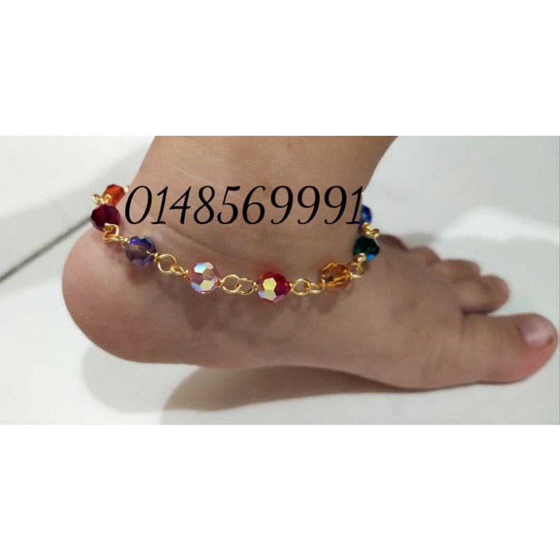 SWVOSKI CRYSTAL STONE CHILDRENS FOOT CHAIN/ADULT HAND CHAIN