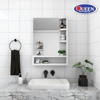 Queen Kenzo ชั้นวางของในห้องน้ำ พร้อมกระจก ของแท้จากโรงงาน ขนาด 60x80.8x12 ซม.