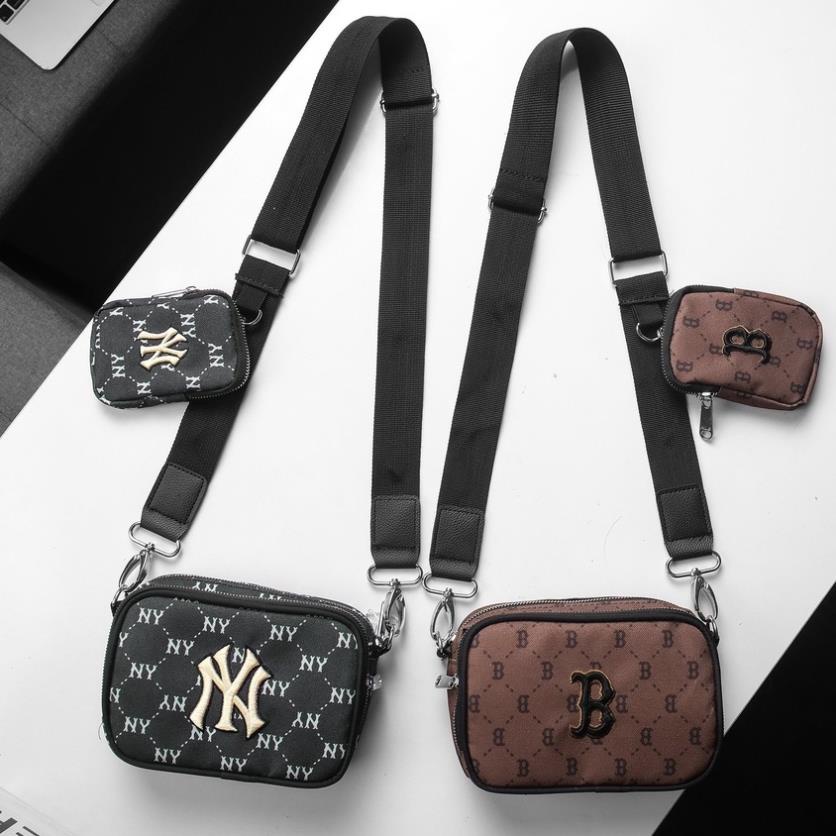 Mlb MONO NEW YORK x BOS TON CROSSBACK BAG.ผ้า POLYESTER คุณภาพสูง, กันน้ํา 3D EMBROIDERRED LOGO มาตรฐานแท้