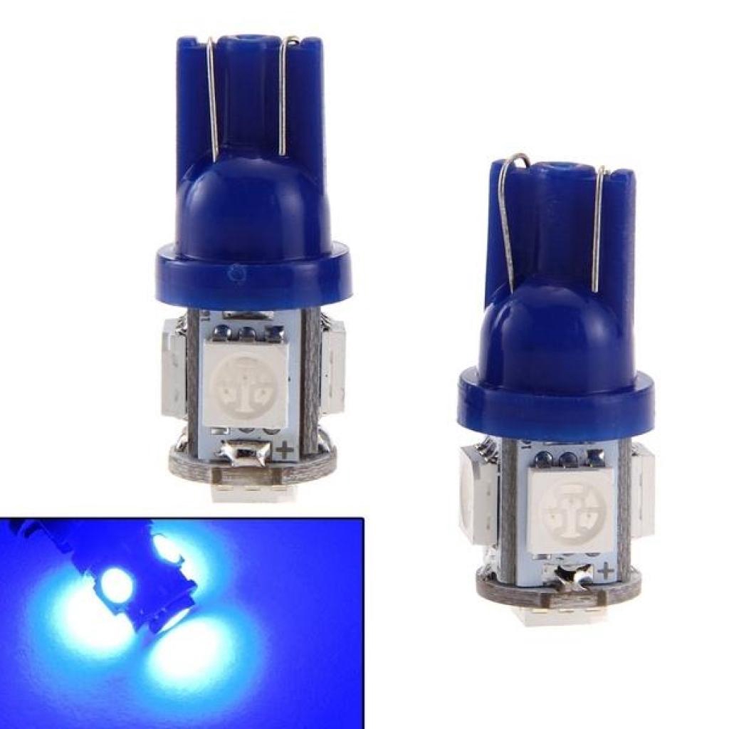 10Pcs Blue T10 5SMD 5050 Car LED Wedge Light Plate License 194 2825 501 Bulbs US