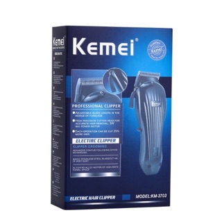 สินค้าพร้อมส่งปัตตาเลี่ยนตัดผม ราคาถูก KEMEI KM-3703 ปัตตาเลี่ยนไฟฟ้า ปัตตาเลี่ยนไร้สาย แบตตาเลี่ยนตัดผม จอLED