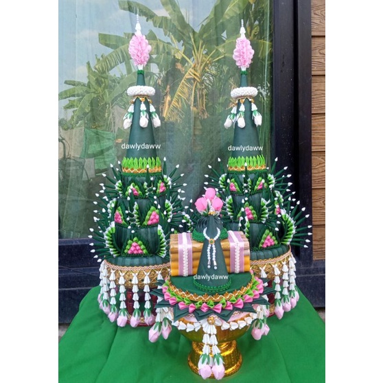 ชุดพานบายศรีโตกไม้ พานธูปเทียนแพ #สินค้าพรีออเดอร์2-5วัน
