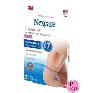 3M Nexcare Tegaderm A2 10x12 cm แผ่นเทปใสปิดแผลกันน้ำ 3 ชิ้น/กล่อง #9968